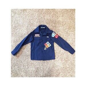 Boy Scouts of America Youth Small Uniform Shirt Navy Blue Patches Minnesota
